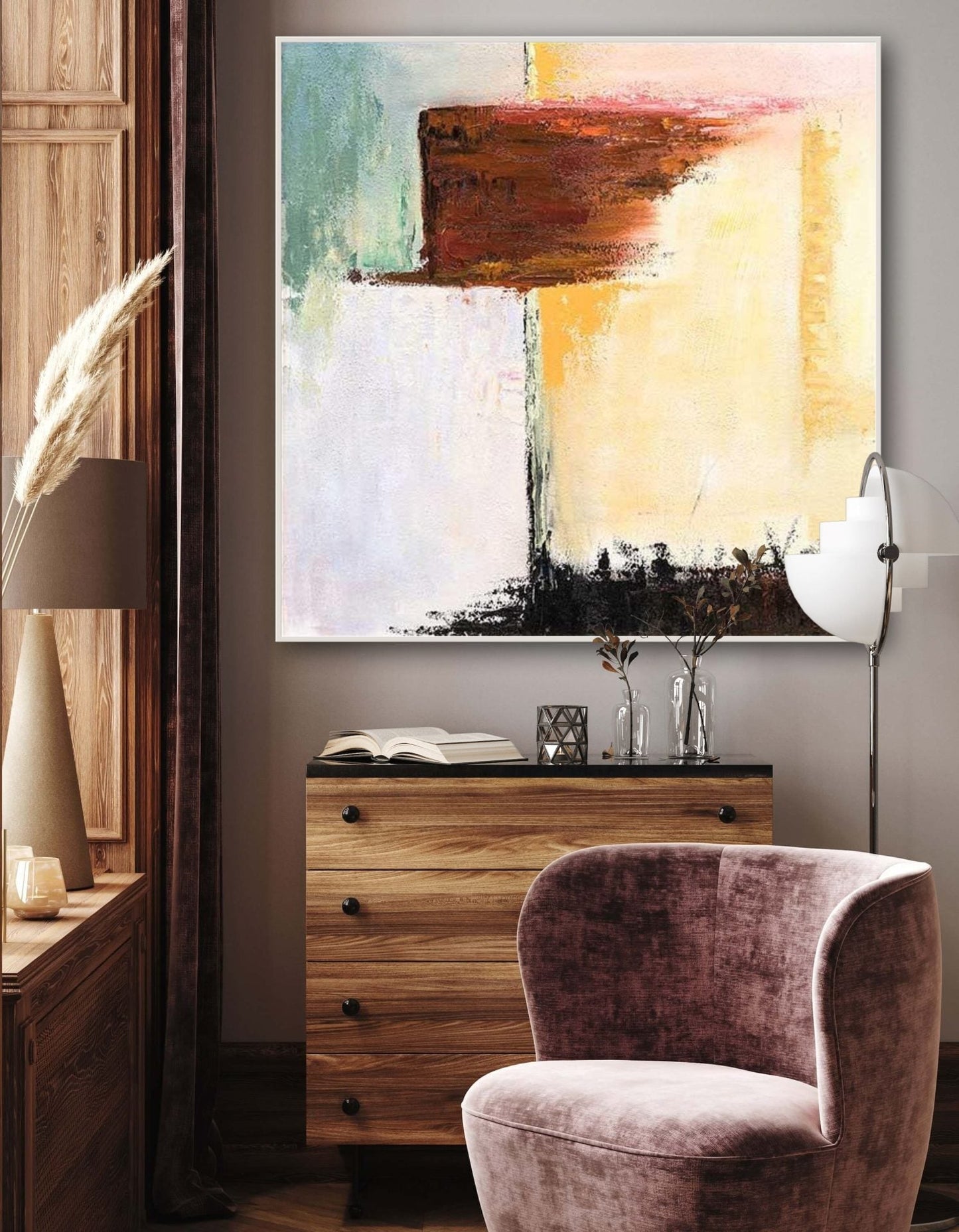 Abstract Serenity: Modern Oil Painting for Stylish Home Decor