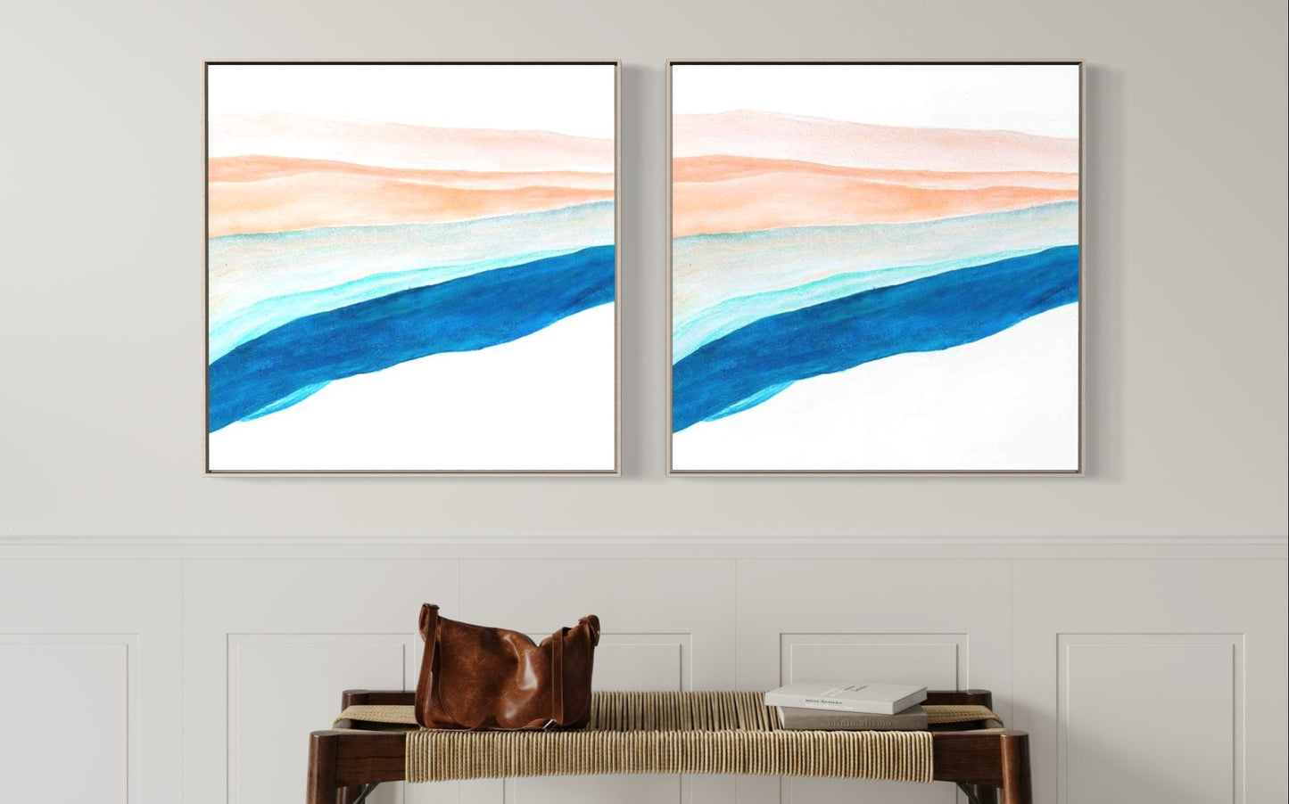 Serene Ocean Waves Abstract Oil Painting for Modern Home Decor