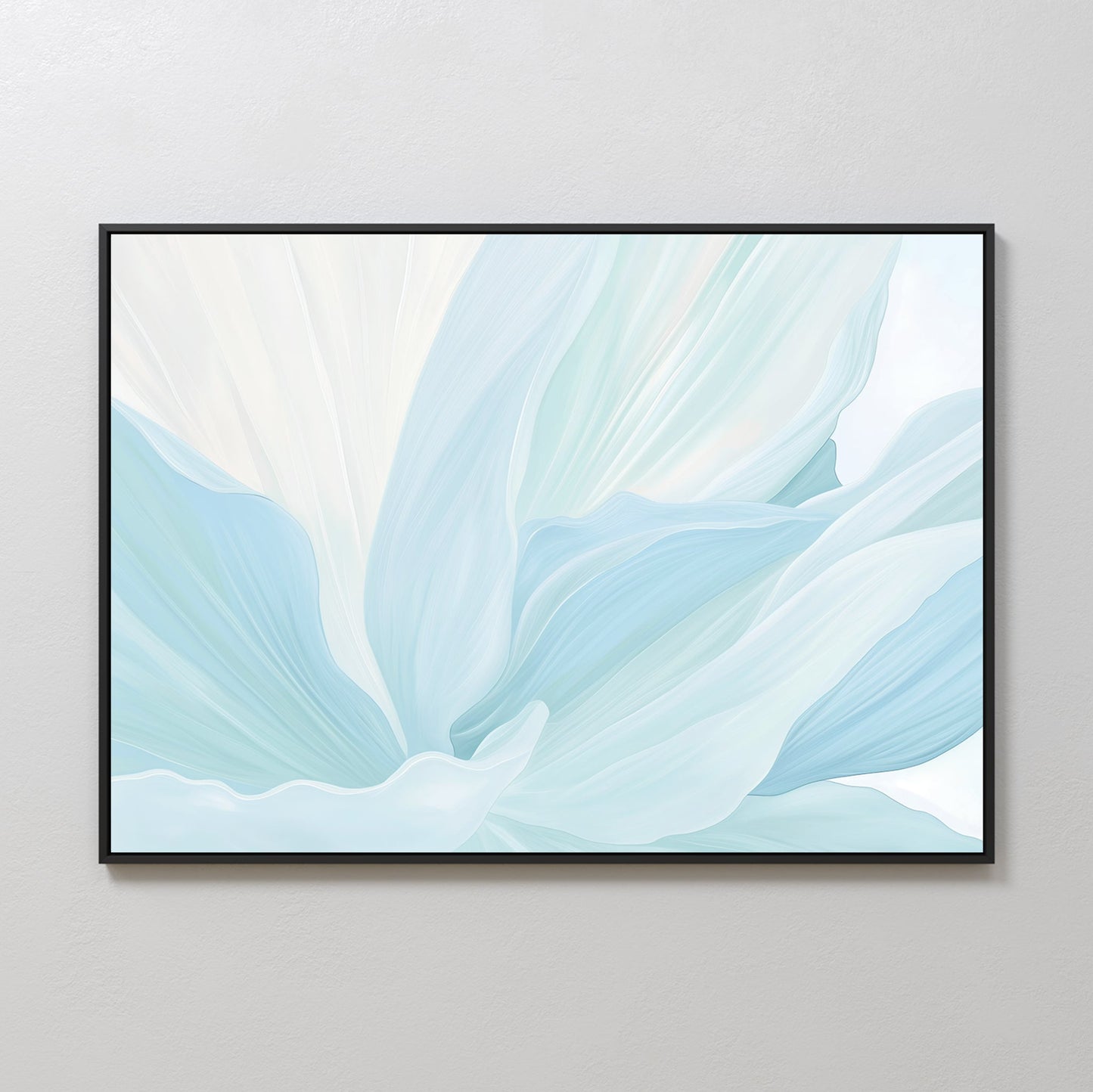 Serene Icy Petals Abstract Oil Painting for Modern Home Décor