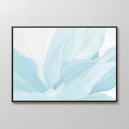 Serene Icy Petals Abstract Oil Painting for Modern Home Décor