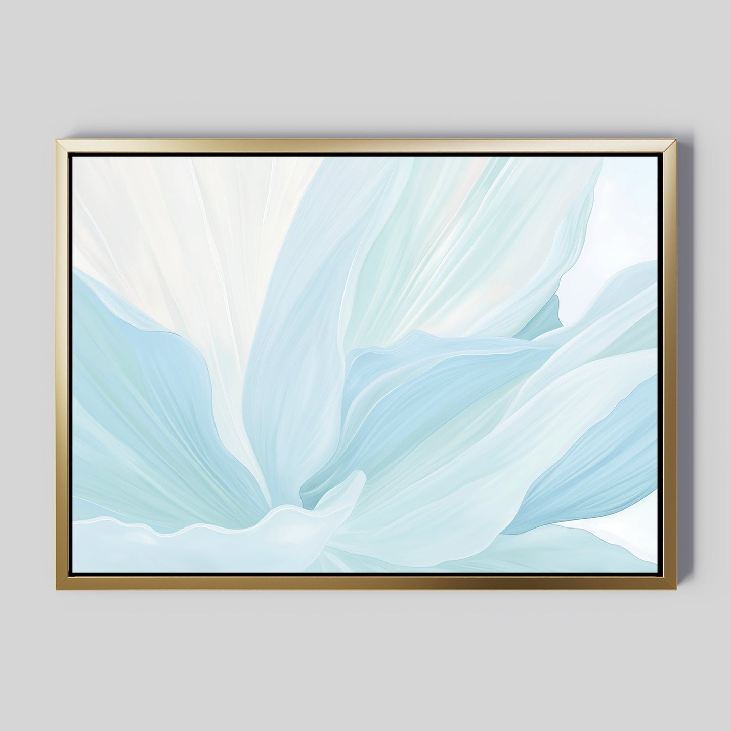 Serene Icy Petals Abstract Oil Painting for Modern Home Décor