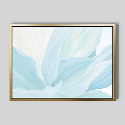 Serene Icy Petals Abstract Oil Painting for Modern Home Décor