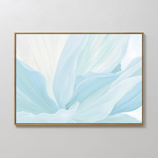 Serene Icy Petals Abstract Oil Painting for Modern Home Décor