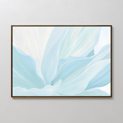 Serene Icy Petals Abstract Oil Painting for Modern Home Décor