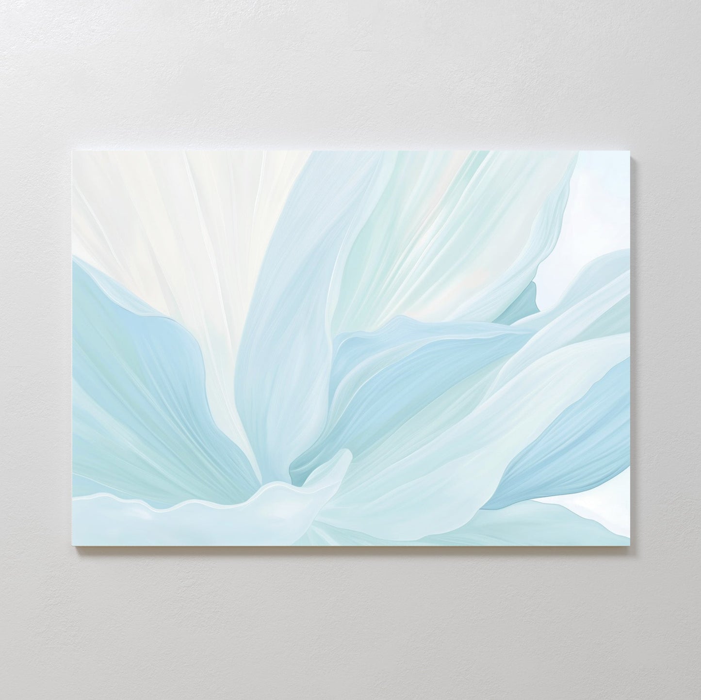 Serene Icy Petals Abstract Oil Painting for Modern Home Décor