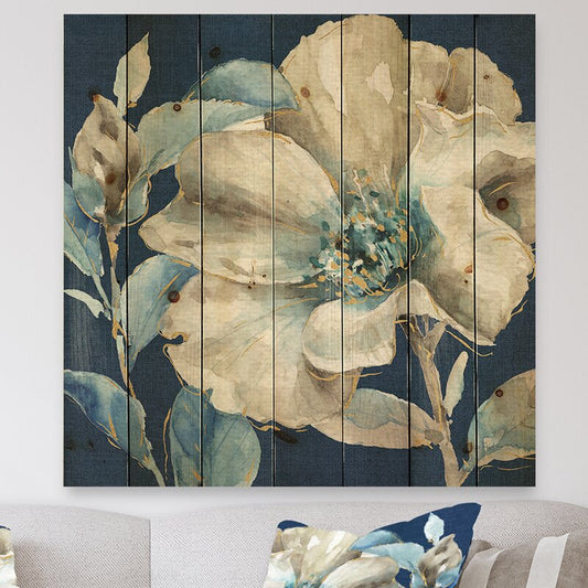Elegant Floral Oil Painting on Wood - Charming Farmhouse Wall Art D√©cor