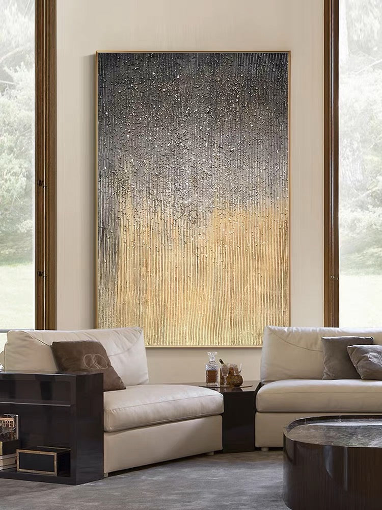 Serene Abstract Oil Painting with Textured Gradients and Sparkling Highlights
