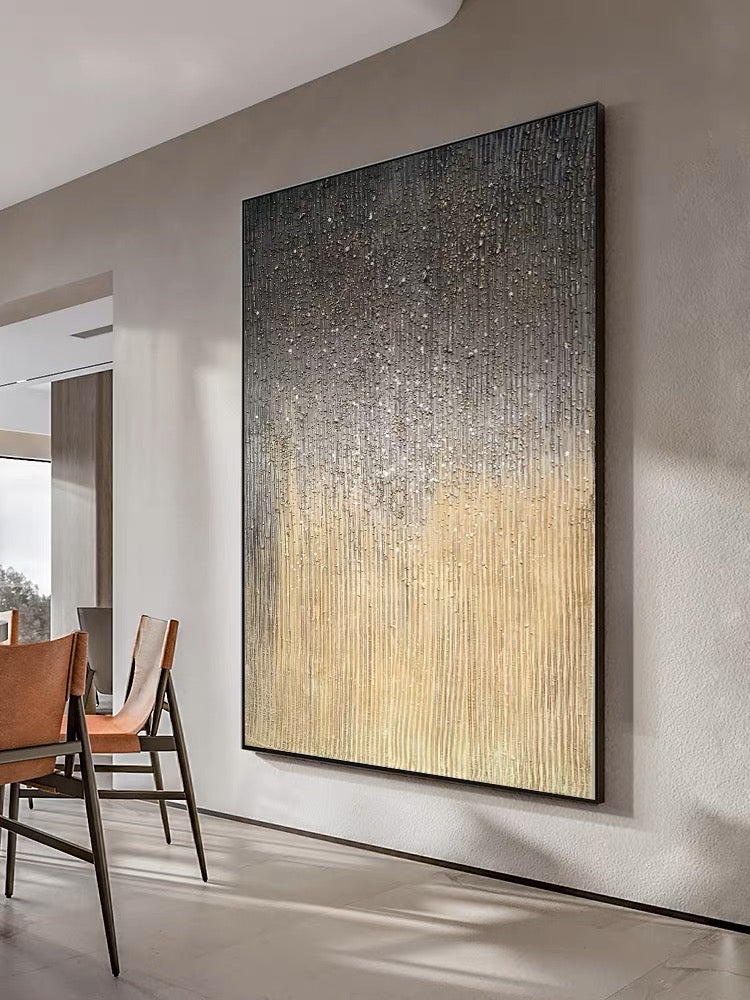 Serene Abstract Oil Painting with Textured Gradients and Sparkling Highlights