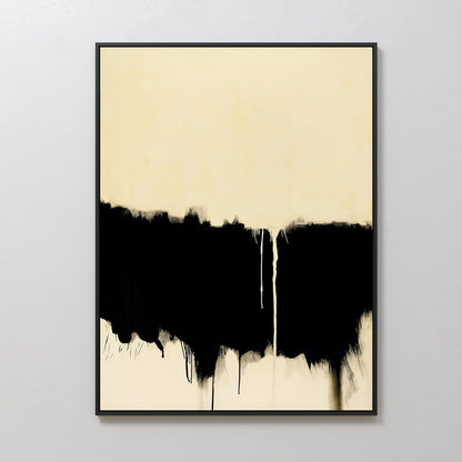 Modern Inkfall Abstract Oil Painting for Contemporary Home Decor