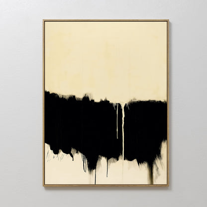 Modern Inkfall Abstract Oil Painting for Contemporary Home Decor