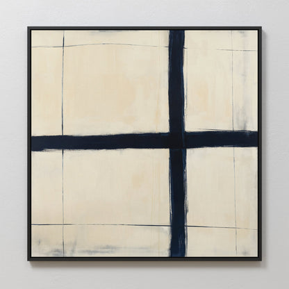 Modern Abstract Intersection Wall Art | Minimalist Oil Painting for Home Decor