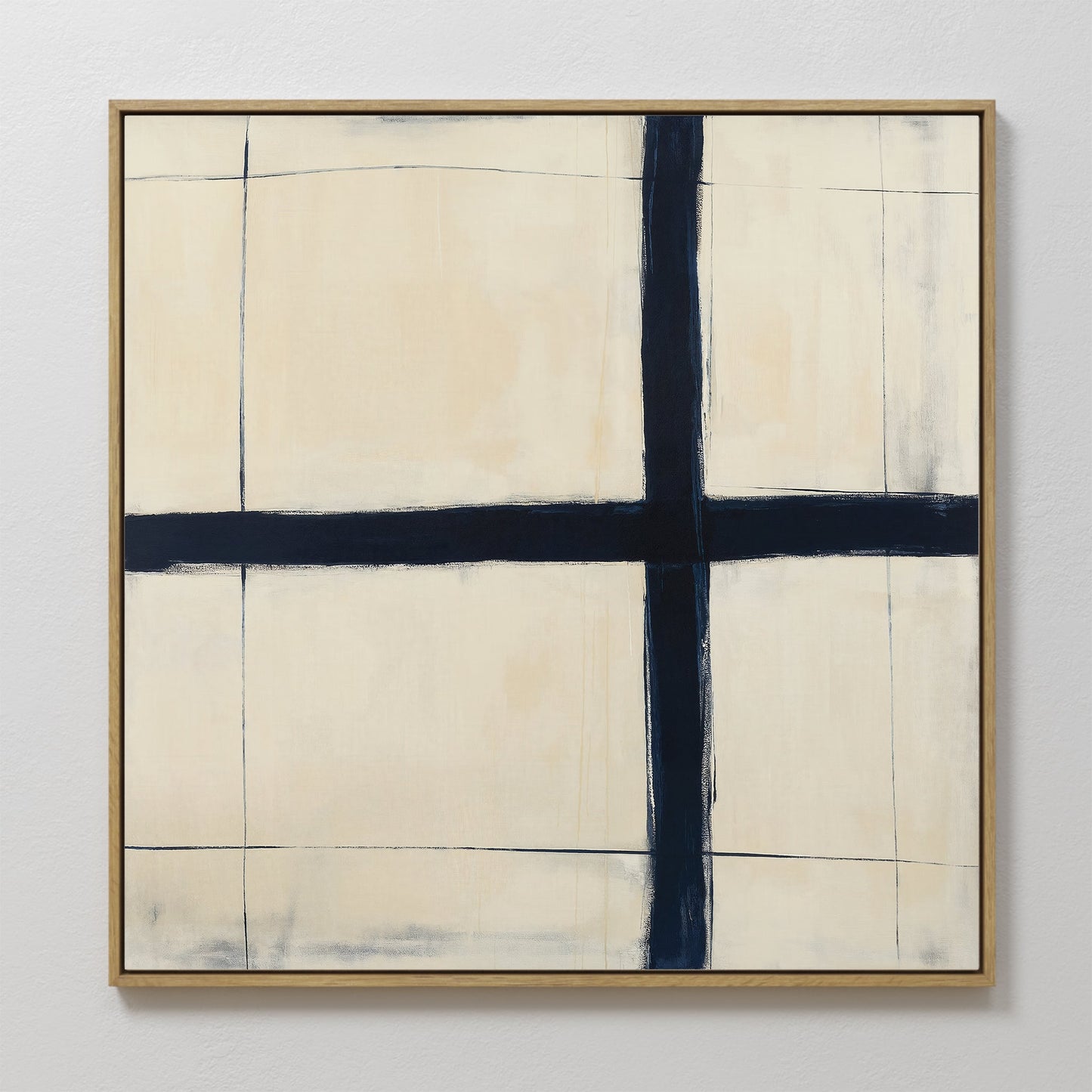 Modern Abstract Intersection Wall Art | Minimalist Oil Painting for Home Decor