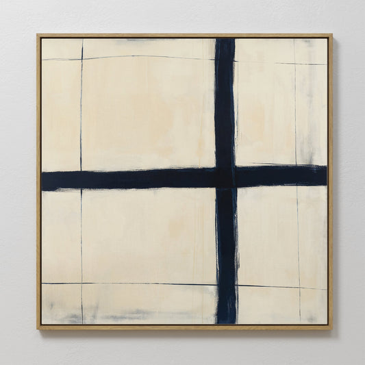 Modern Abstract Intersection Wall Art | Minimalist Oil Painting for Home Decor