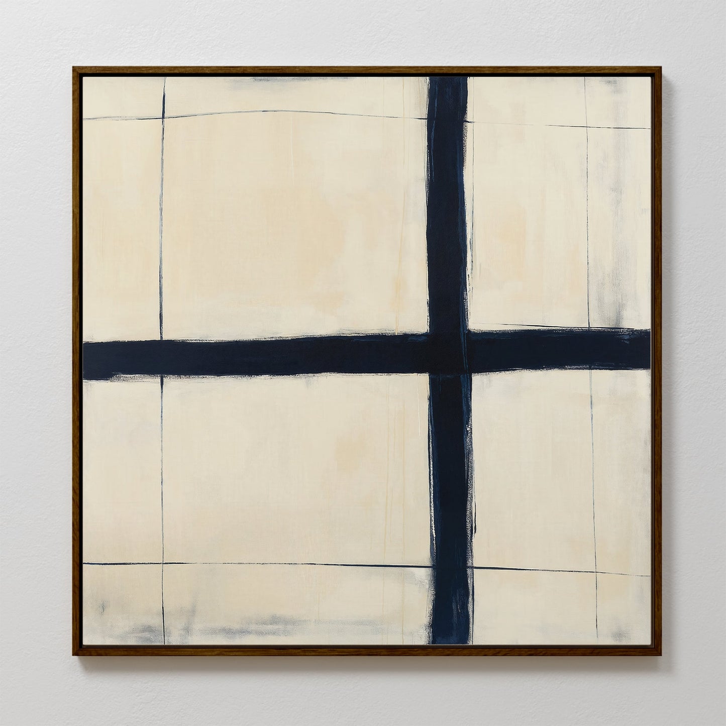 Modern Abstract Intersection Wall Art | Minimalist Oil Painting for Home Decor