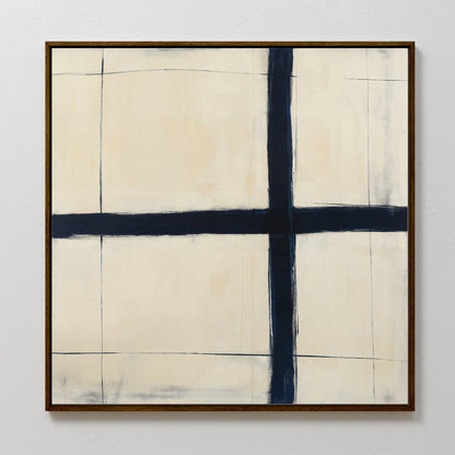 Modern Abstract Intersection Wall Art | Minimalist Oil Painting for Home Decor