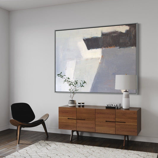 Contemporary Abstract Oil Painting - Serene Invitation to Tranquility