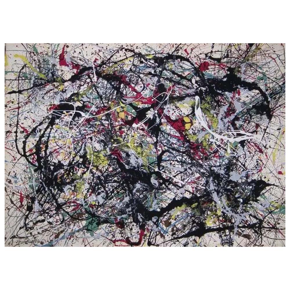 Abstract Expressionist Oil Painting with Vibrant Colors and Dynamic Brushstrokes
