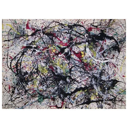 Abstract Expressionist Oil Painting with Vibrant Colors and Dynamic Brushstrokes