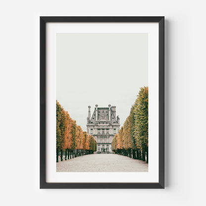 Autumn Pathway in Tuileries Garden - Elegant Oil Painting of Parisian Landscape