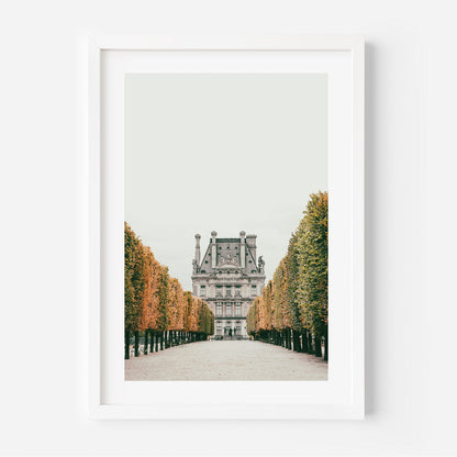 Autumn Pathway in Tuileries Garden - Elegant Oil Painting of Parisian Landscape