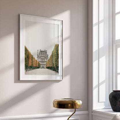 Autumn Pathway in Tuileries Garden - Elegant Oil Painting of Parisian Landscape