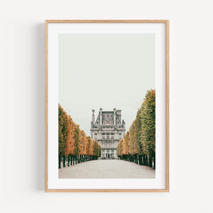 Autumn Pathway in Tuileries Garden - Elegant Oil Painting of Parisian Landscape