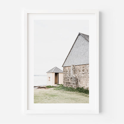 Serene Coastal Cottage Oil Painting for Tranquil Home Decor