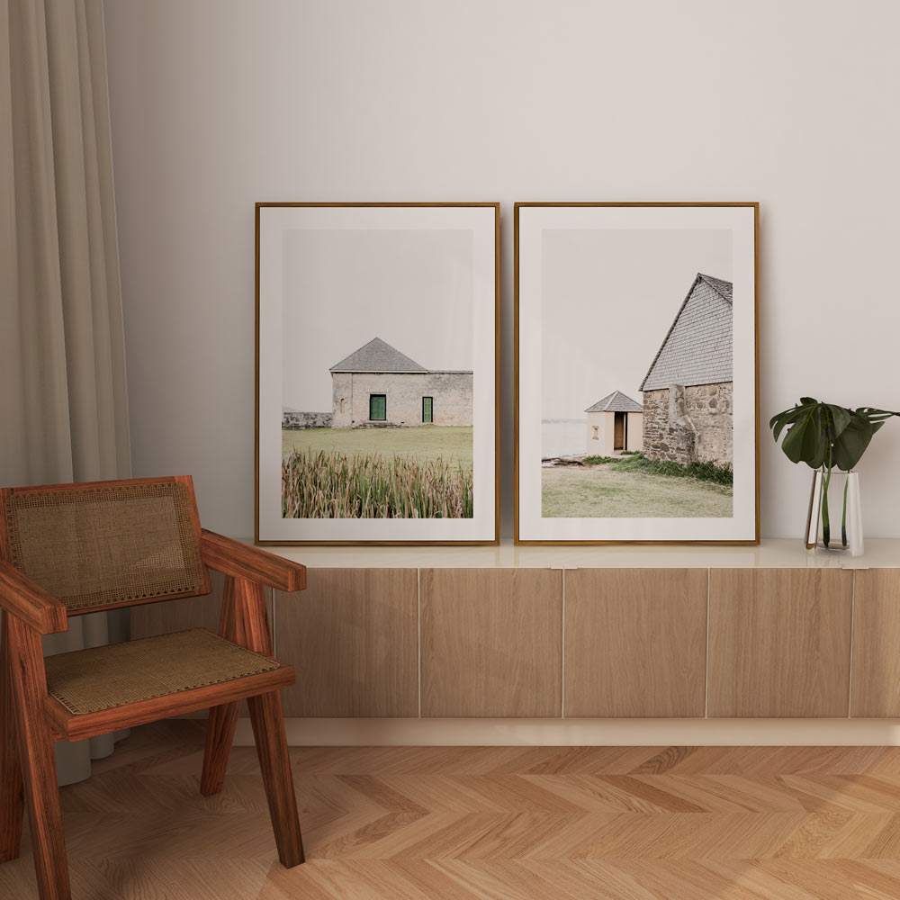 Serene Coastal Cottage Oil Painting for Tranquil Home Decor