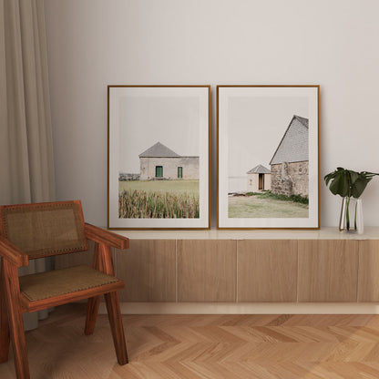 Serene Coastal Cottage Oil Painting for Tranquil Home Decor