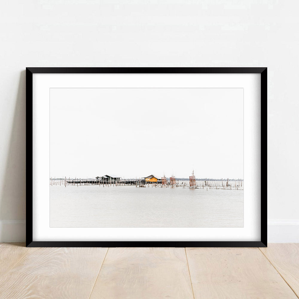 Serene Coastal Landscape Oil Painting of Koh Yor Fishing Village Retreat