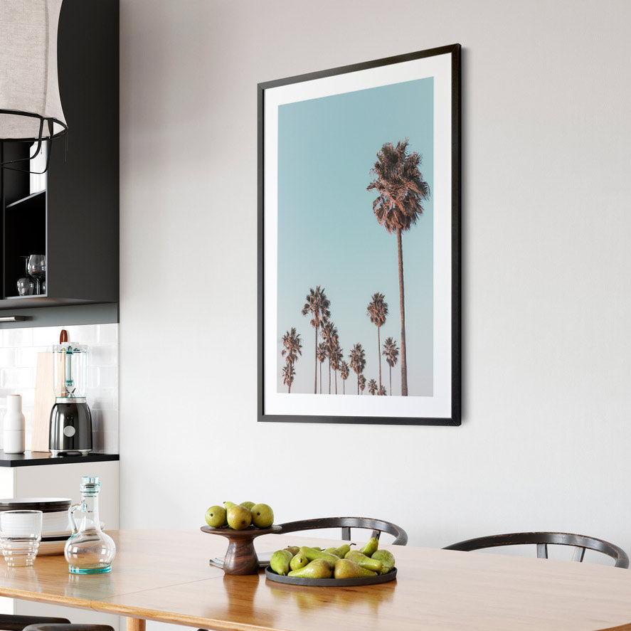 Tropical Palm Trees Framed Oil Painting for Coastal Decor