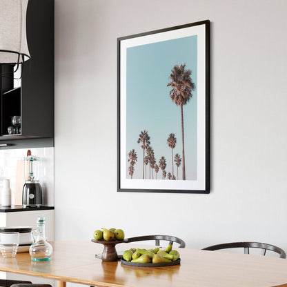 Tropical Palm Trees Framed Oil Painting for Coastal Decor