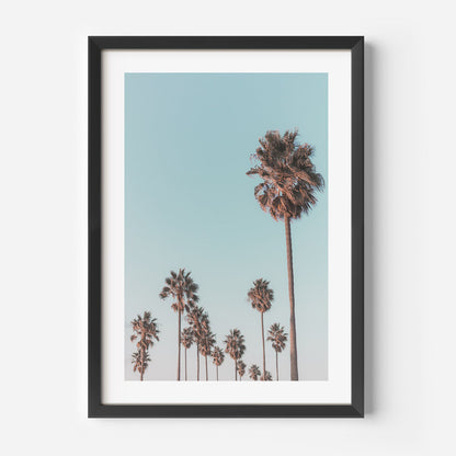 Tropical Palm Trees Framed Oil Painting for Coastal Decor