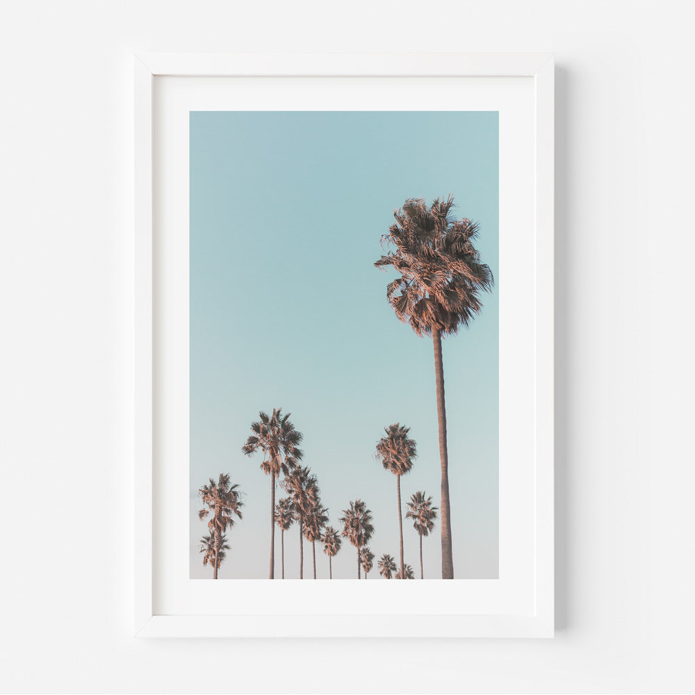 Tropical Palm Trees Framed Oil Painting for Coastal Decor