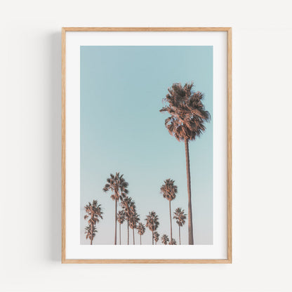 Tropical Palm Trees Framed Oil Painting for Coastal Decor
