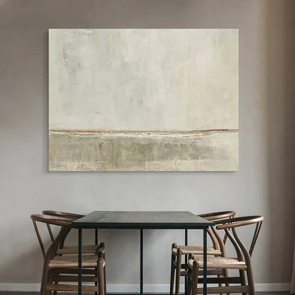 Serene Neutral Landscape Abstract Oil Painting for Modern Home Decor