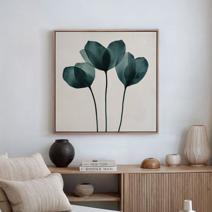 Elegant Leafy Green Floral Oil Painting for Modern Home Decor