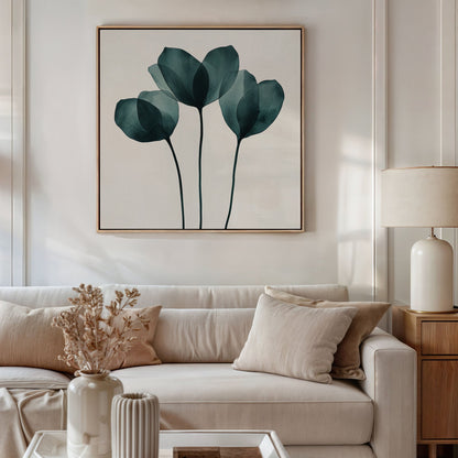Elegant Leafy Green Floral Oil Painting for Modern Home Decor