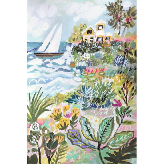 Island Cove Serenity - Vibrant Coastal Oil Painting