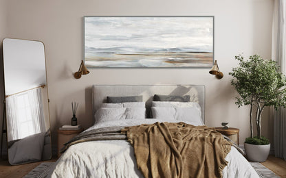 Serene Coastal Landscape Oil Painting for Tranquil Home Decor