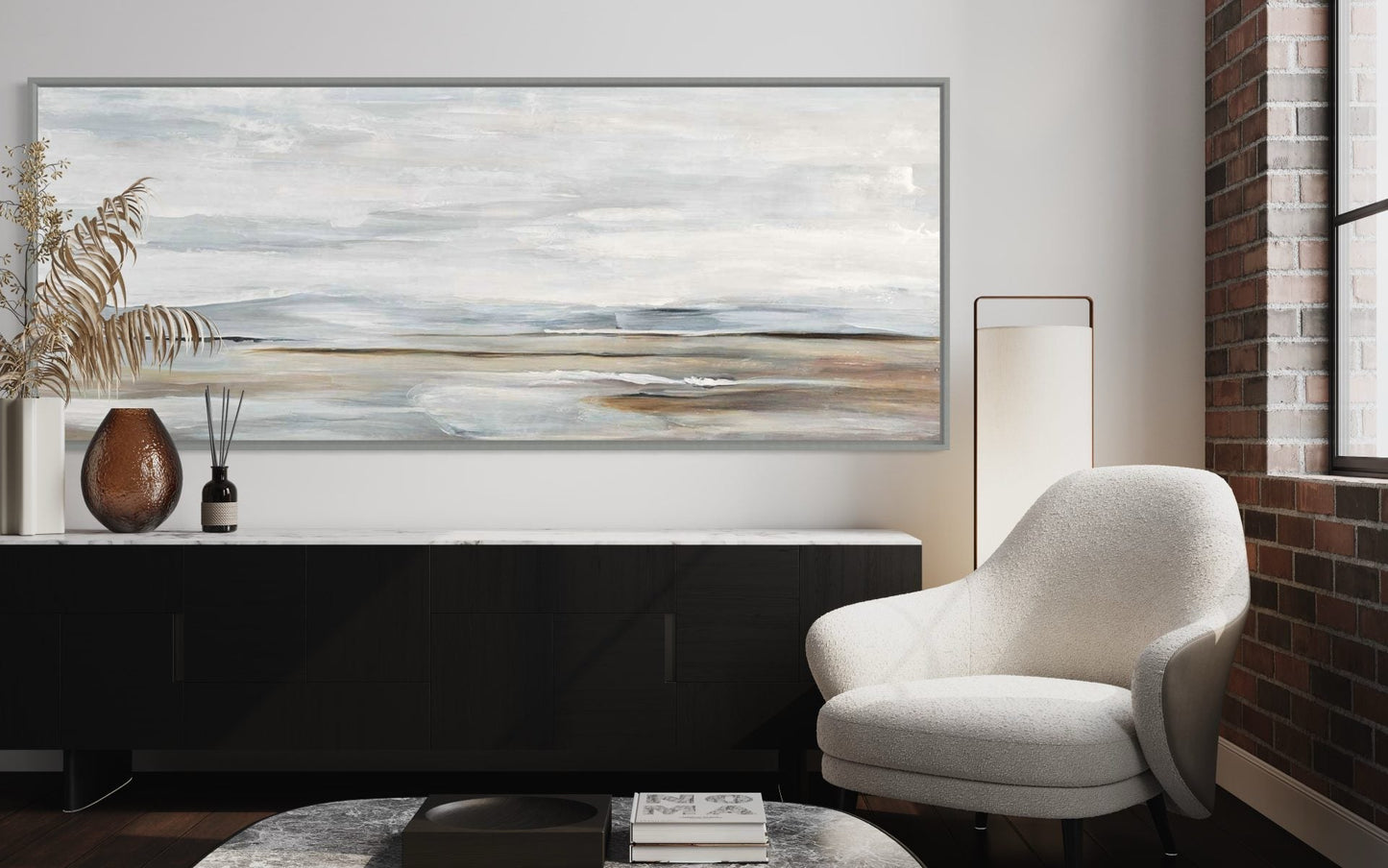 Serene Coastal Landscape Oil Painting for Tranquil Home Decor