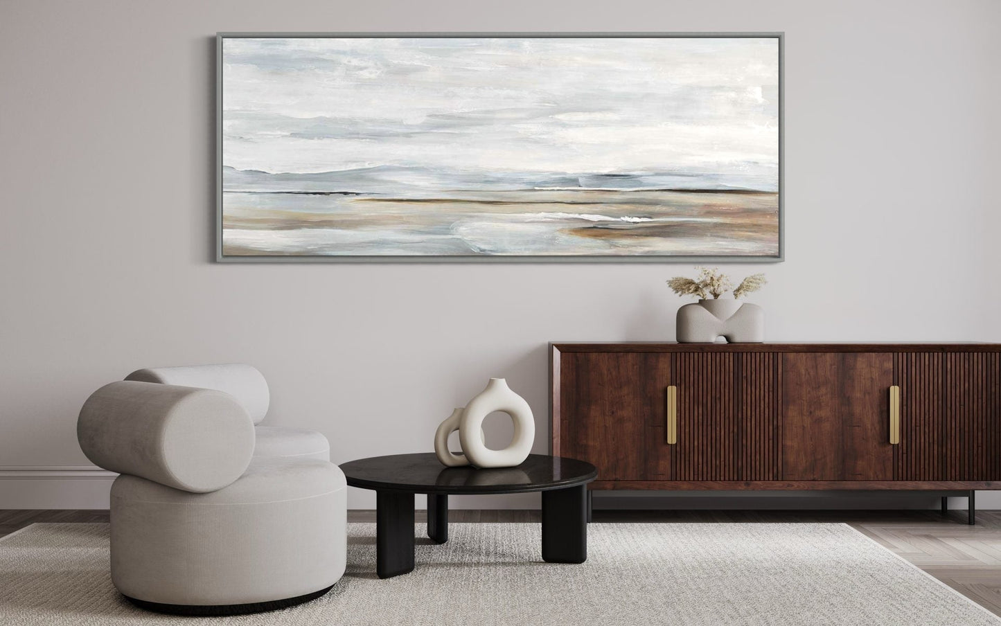 Serene Coastal Landscape Oil Painting for Tranquil Home Decor