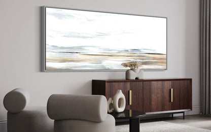 Serene Coastal Landscape Oil Painting for Tranquil Home Decor