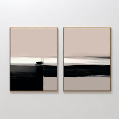 Abstract Dual Tone Oil Painting Set for Modern Home Decor