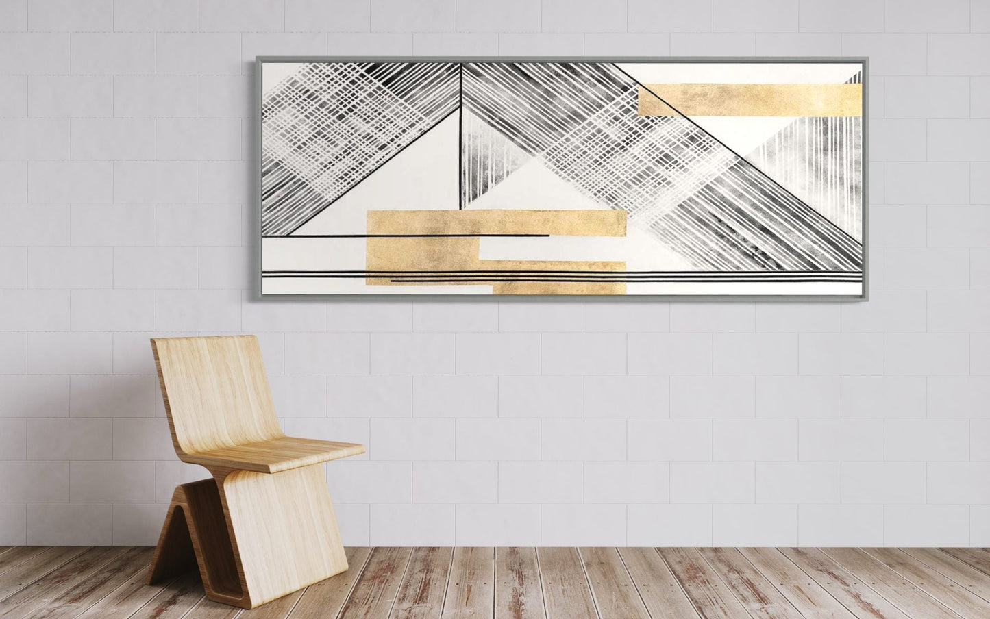 Elegant Abstract Oil Painting with Gold and Black Design for Modern Home Decor