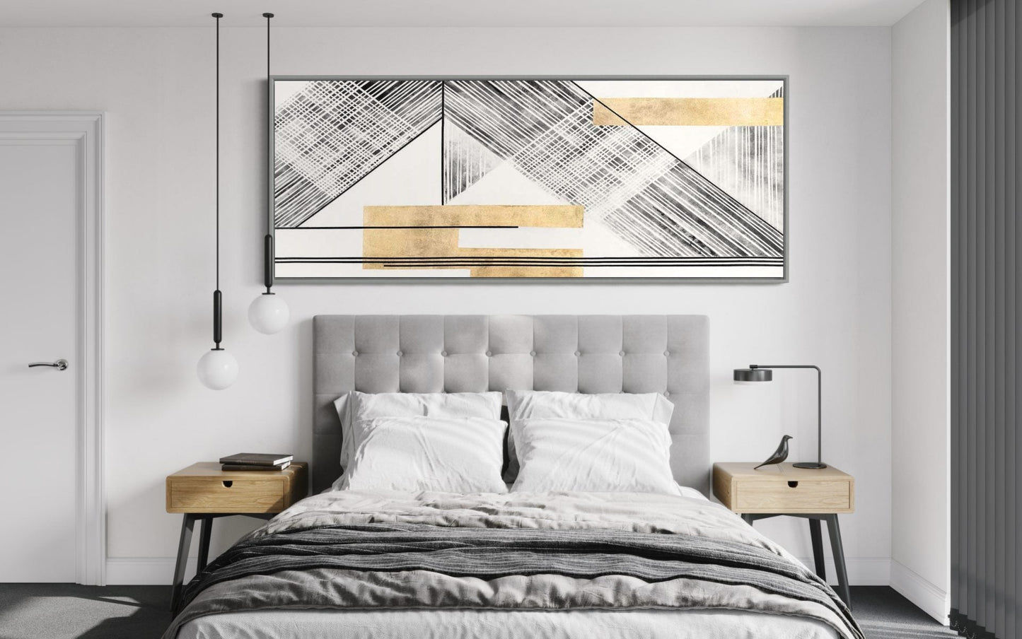 Elegant Abstract Oil Painting with Gold and Black Design for Modern Home Decor
