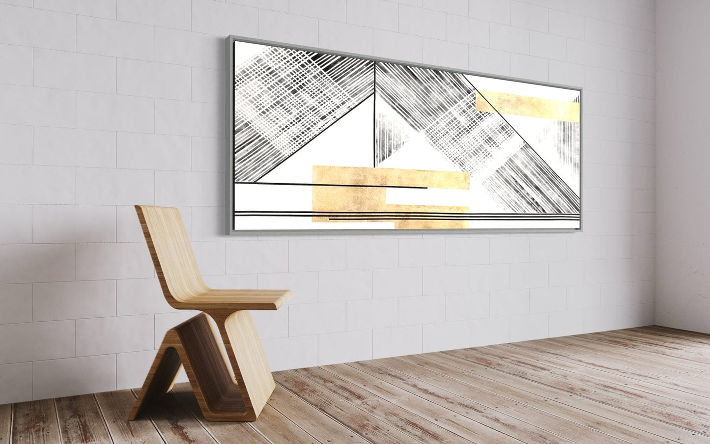 Elegant Abstract Oil Painting with Gold and Black Design for Modern Home Decor
