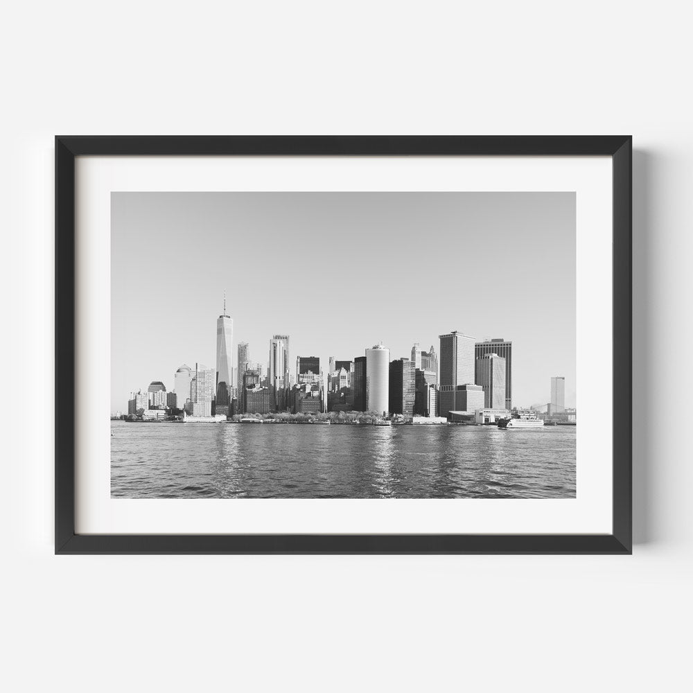 Stunning Oil Painting of Lower Manhattan Skyline Over Water