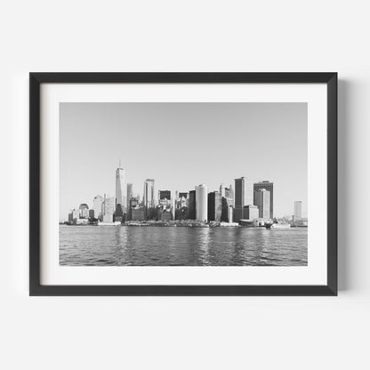 Stunning Oil Painting of Lower Manhattan Skyline Over Water