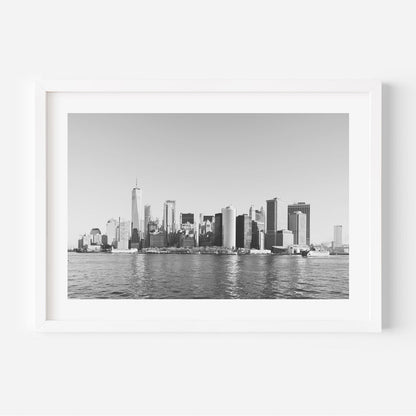 Stunning Oil Painting of Lower Manhattan Skyline Over Water